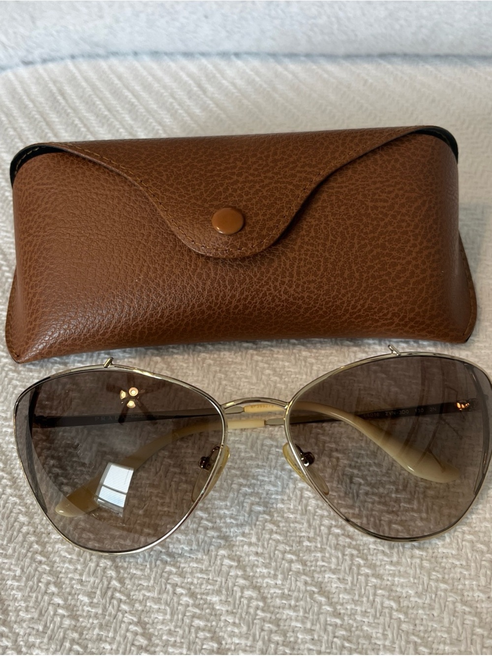 Authentic Prada Gold Metal Sunglasses Cat Eye Cat Walk For Parts/Repair